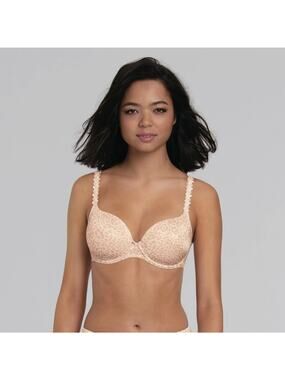 Rosa Faia Women's 36E Smart Rose Joy Underwired Foam Cups Leopard Print Bra Q6-7